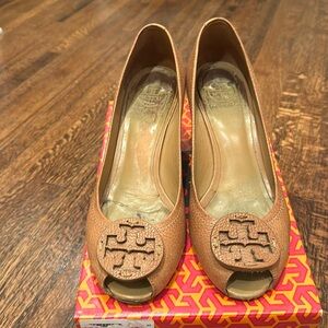 Tory Burch Tan Peep-Toe Women's Shoes